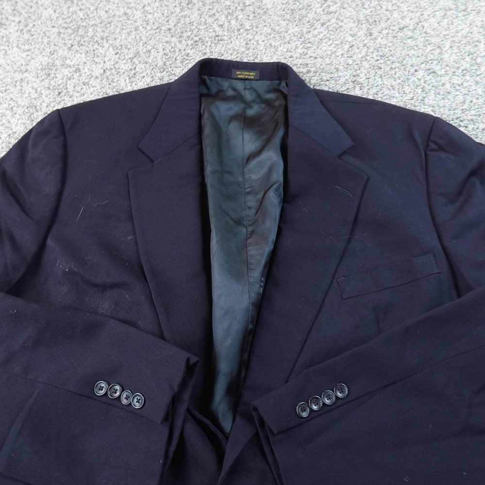 VTG LL Bean Blazer Mens 46T Blue Wool Stretch Sport Coat Suit Jacket Top USA 90s